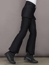 Mid Rise Cargo Ski Pant - Black