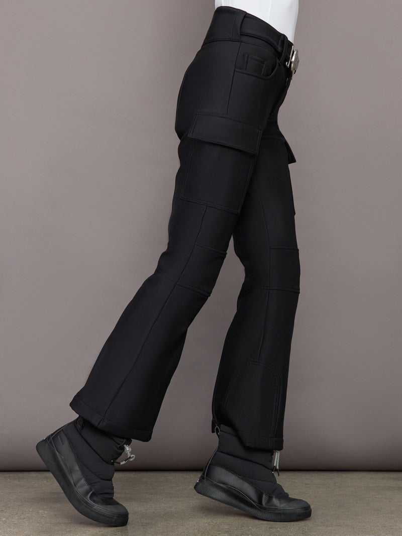 Mid Rise Cargo Ski Pant - Black