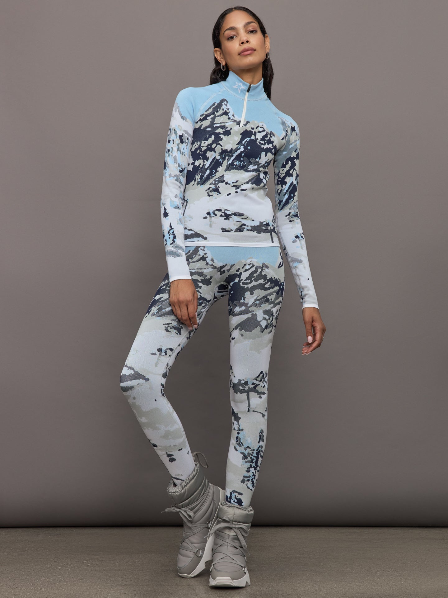 【Rosen Kreuz】TIGHT FIT LAYERED Perfect Jacquard 1/4 Zip Baselayer - Landscape Print – Carbon38