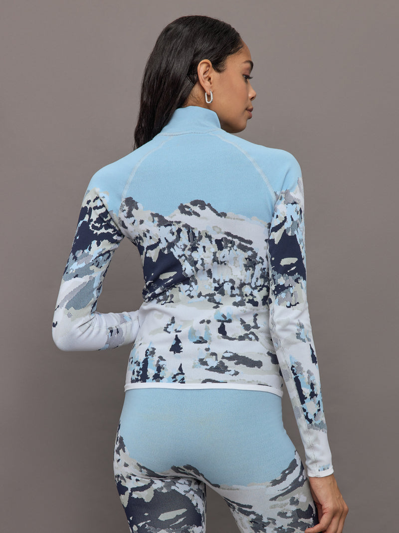 Perfect Jacquard 1/4 Zip Baselayer - Landscape Print