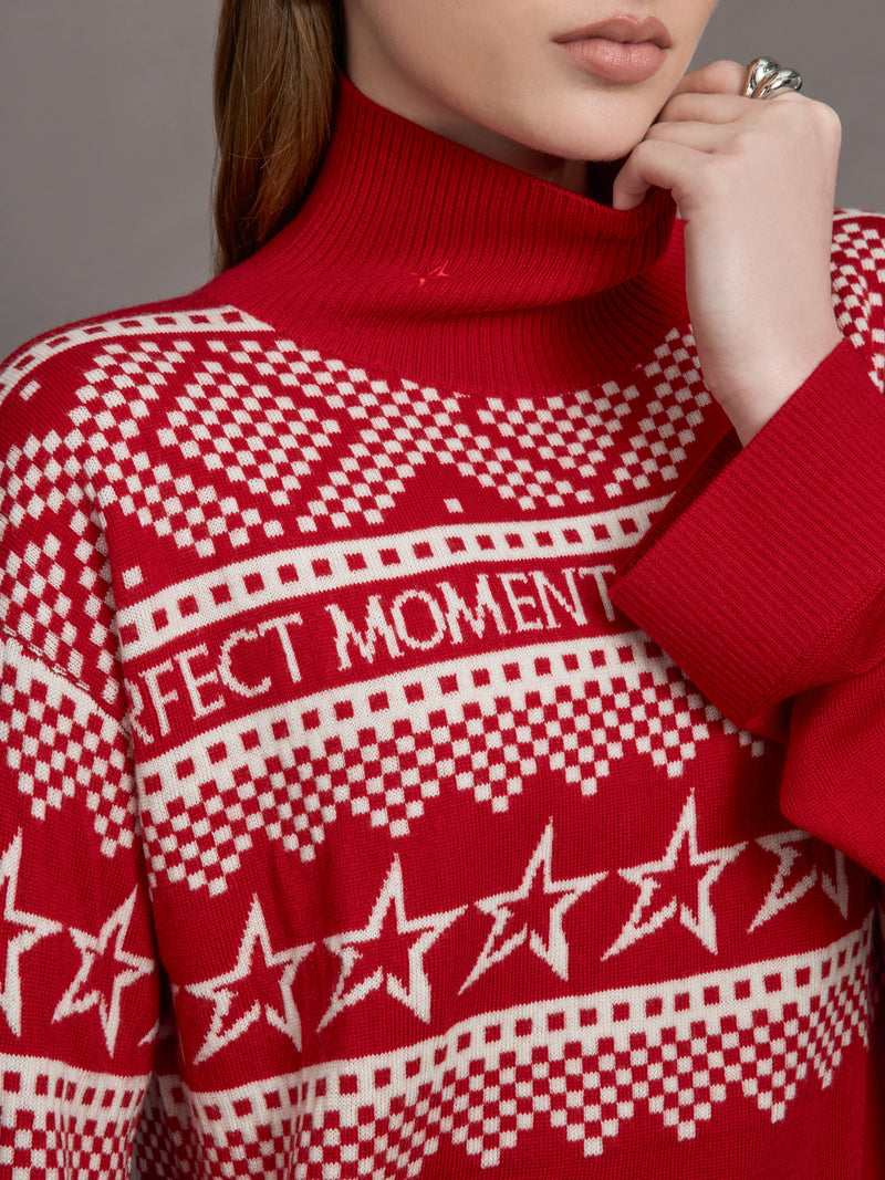 Holiday Roll Neck - Red/White