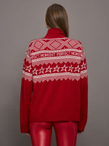 Holiday Roll Neck - Red/White