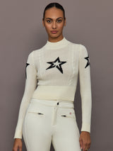 Cable Sweater in Merino Wool - Snow White