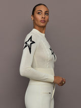 Cable Sweater in Merino Wool - Snow White