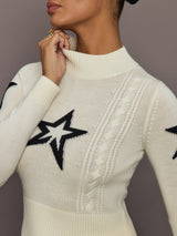 Cable Sweater in Merino Wool - Snow White