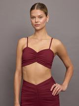 Rouched Top - Burgundy