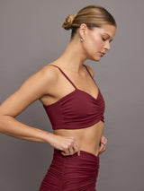 Rouched Top - Burgundy