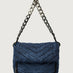 The Muse in Stone Washed Denim, front view with chain handle.