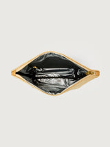 Travel Trio in Dune Raffia, interior view of maxi pouch.