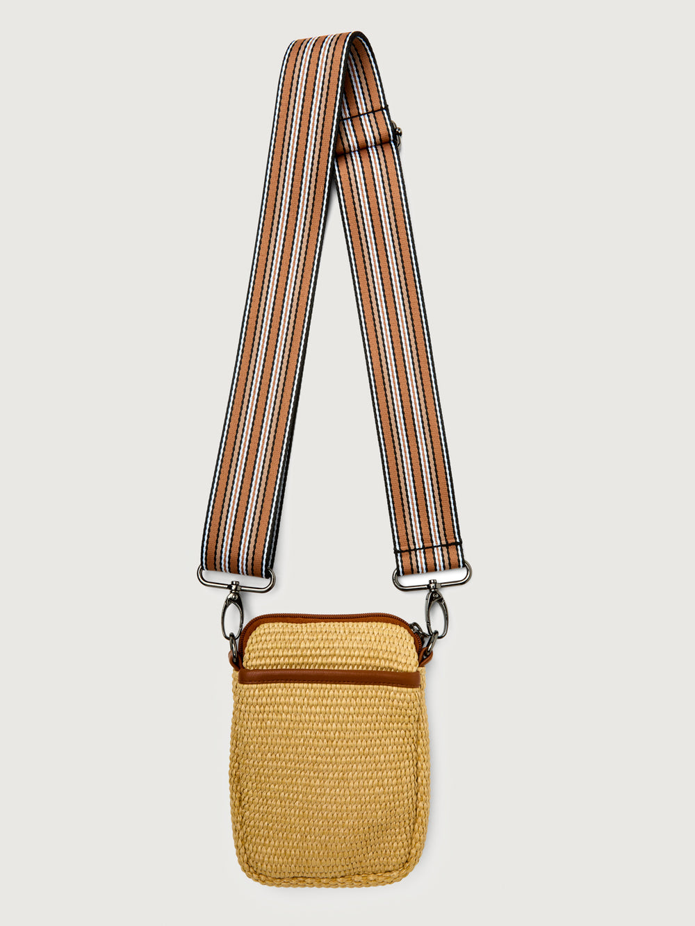 Busy Signal - Dune Raffia W/ Saddle Trim/ Black/ Ivory/ Camel / Polished Dune Web