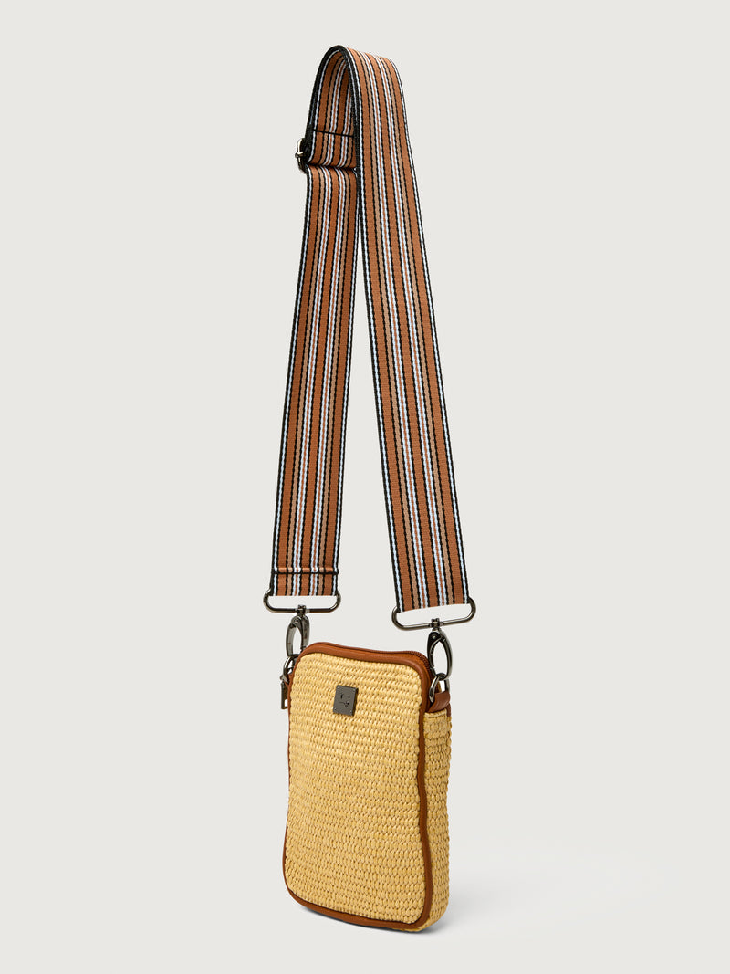 Busy Signal - Dune Raffia W/ Saddle Trim/ Black/ Ivory/ Camel / Polished Dune Web