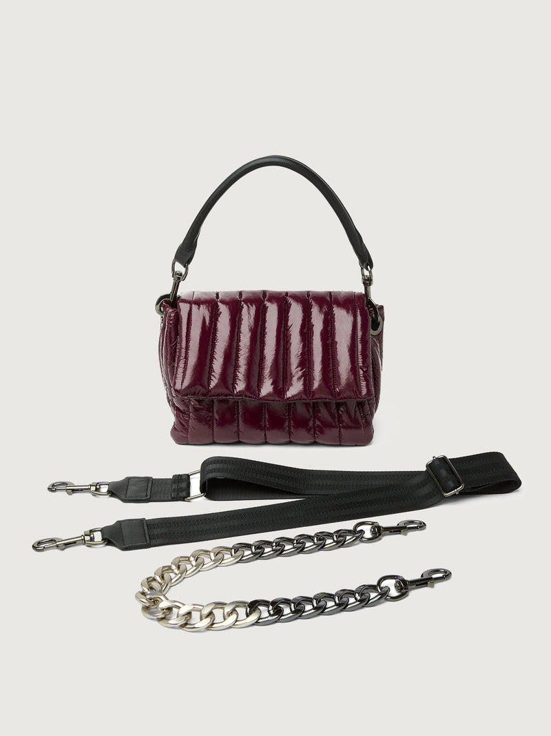 Bar Bag - Glossy Deep Burgundy/ Black/ Black Web