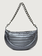 Elton Hobo Crossbody - Pearl Grey/ Black/ Black Web Gunmetal Hardware