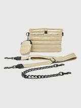 Downtown Crossbody - Blonde Patent/ Blonge / Blonde Web/ Black Hardware