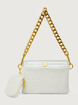 Downtown Crossbody - White Raffia