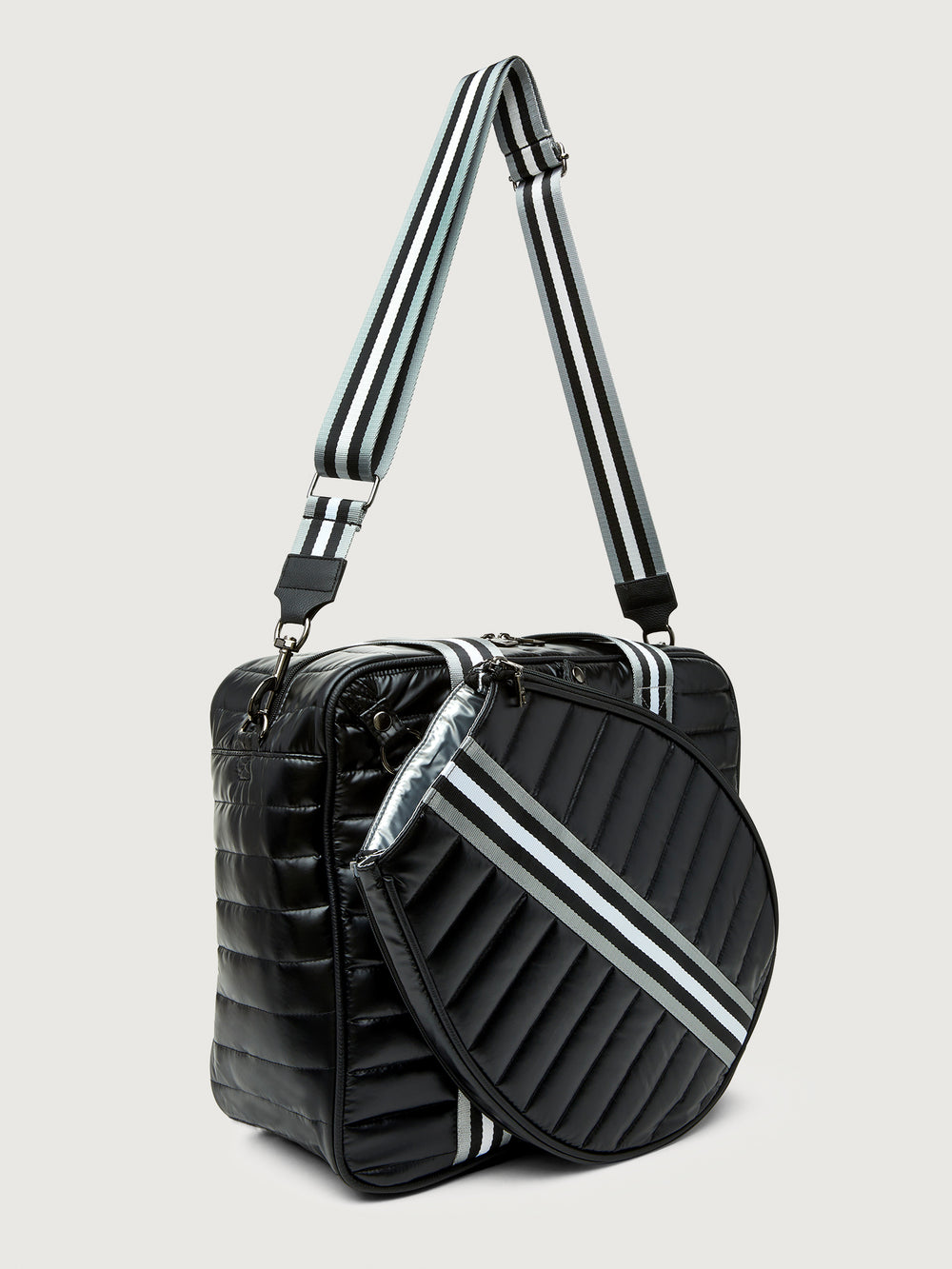You are the Champion Tennis Bag - Pearl Black/ Pewter/ Black/ White Web
