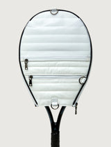 You are the Champion Tennis Bag - White Patent/ Black/ White Web