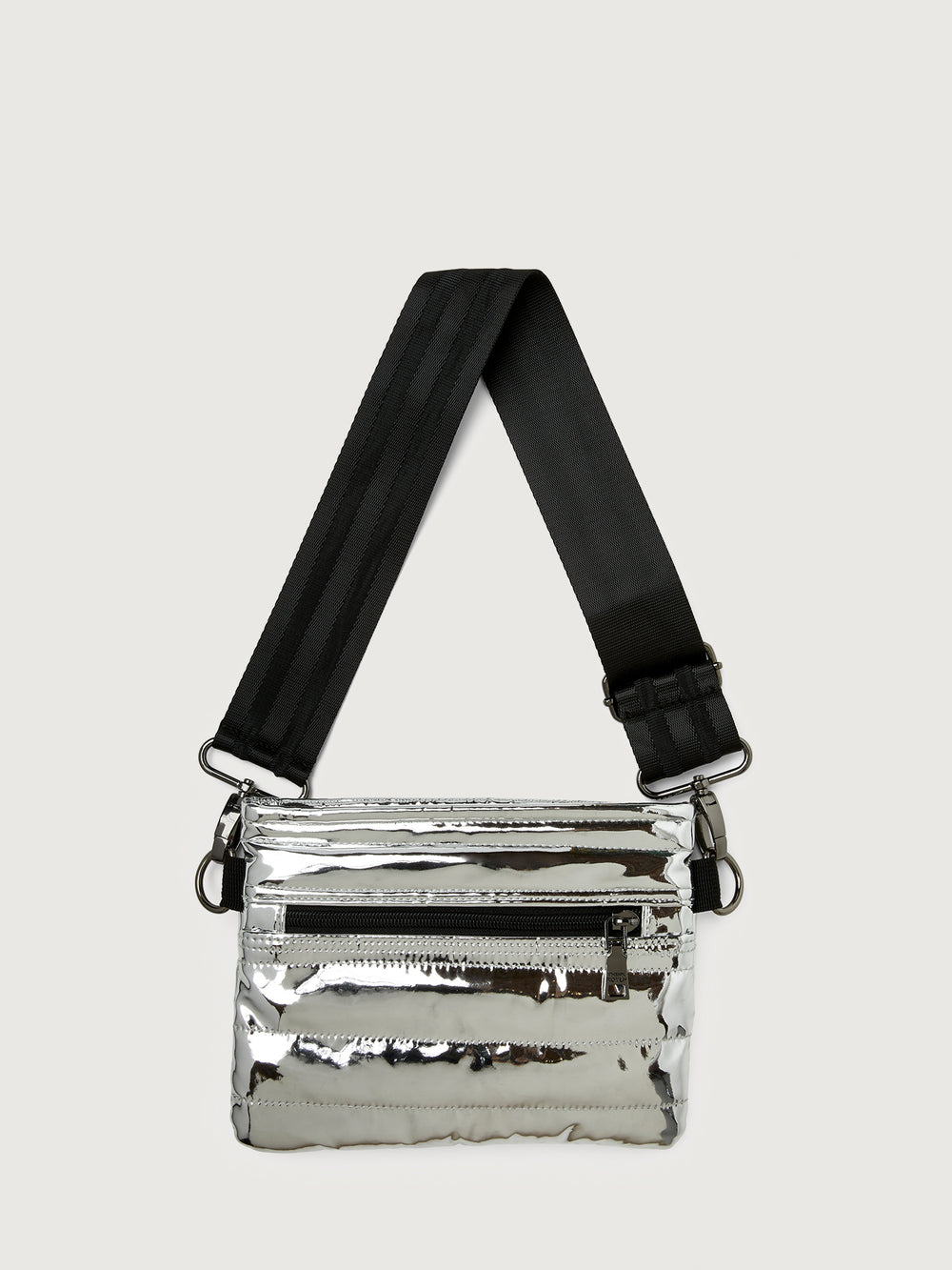 Bum Bag/ Crossbody "The Original" - Silver Mirror/ Black/ Black Web