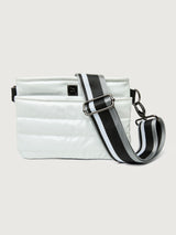 Bum Bag/ Crossbody "The Original" - White Patent/ Pewter/ Black/ White Web