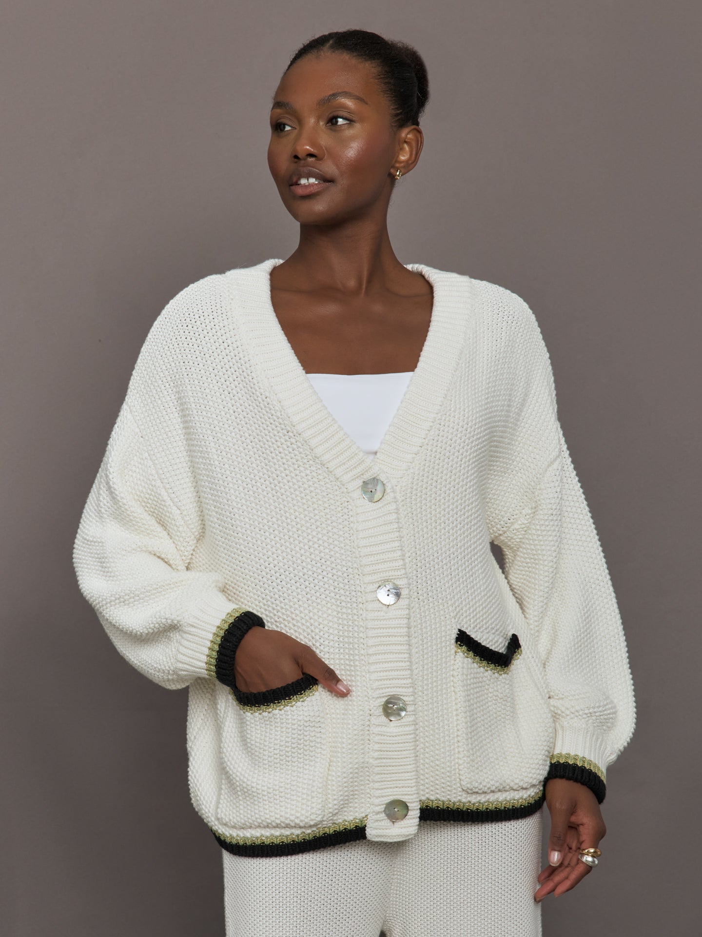 The Charli Knit Cardigan - Sea Salt – Carbon38