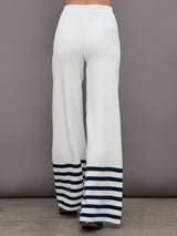 Poe Knit Pant - White / Navy Stripe