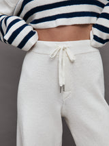 Poe Knit Pant - White / Navy Stripe