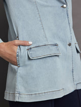 Beckett Denim Blazer - Skylight