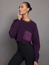 Cropped Devin Sweater - Eggplant