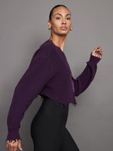 Cropped Devin Sweater - Eggplant