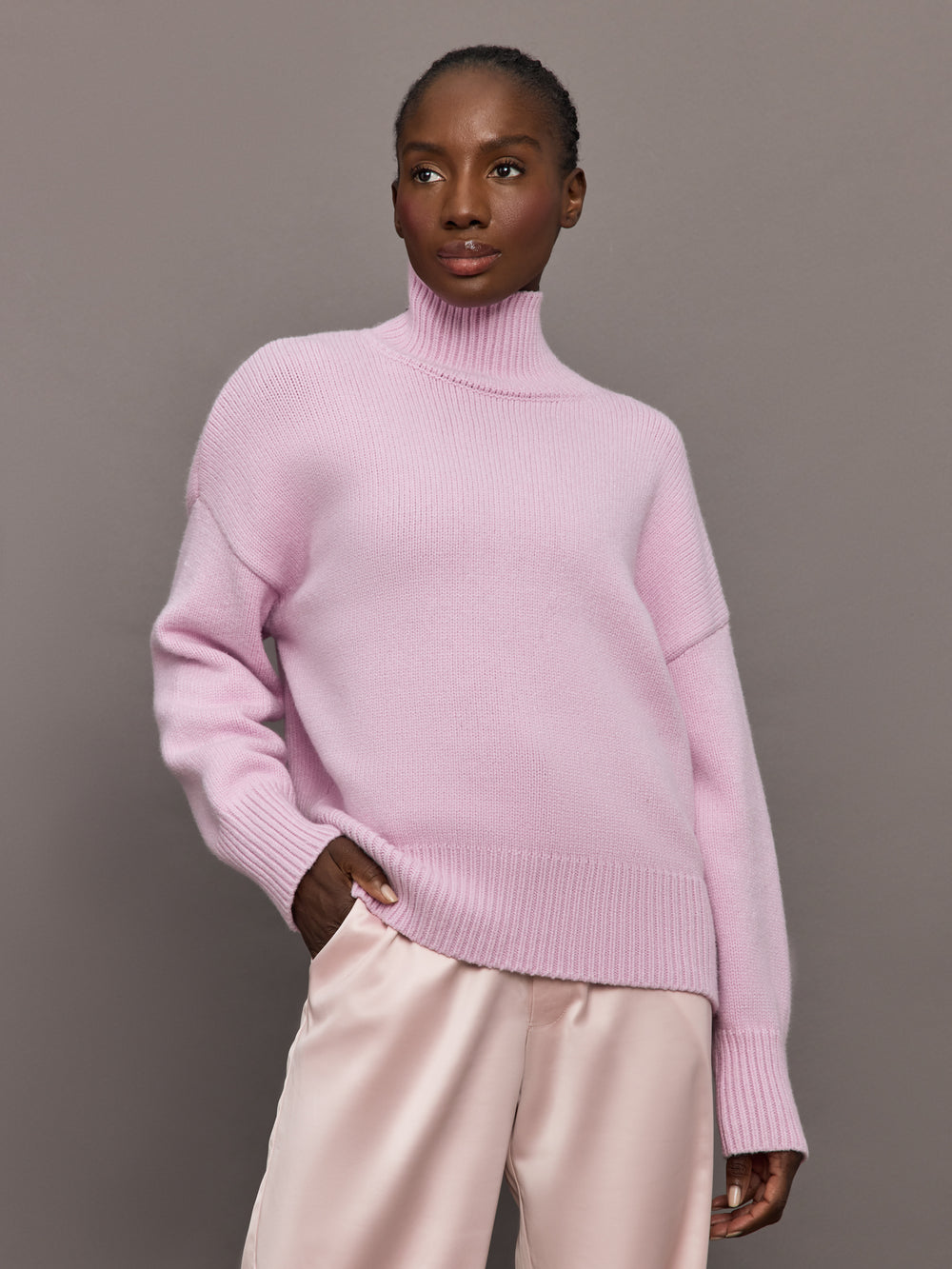 Elsa Turtleneck Sweater - Ballet Pink