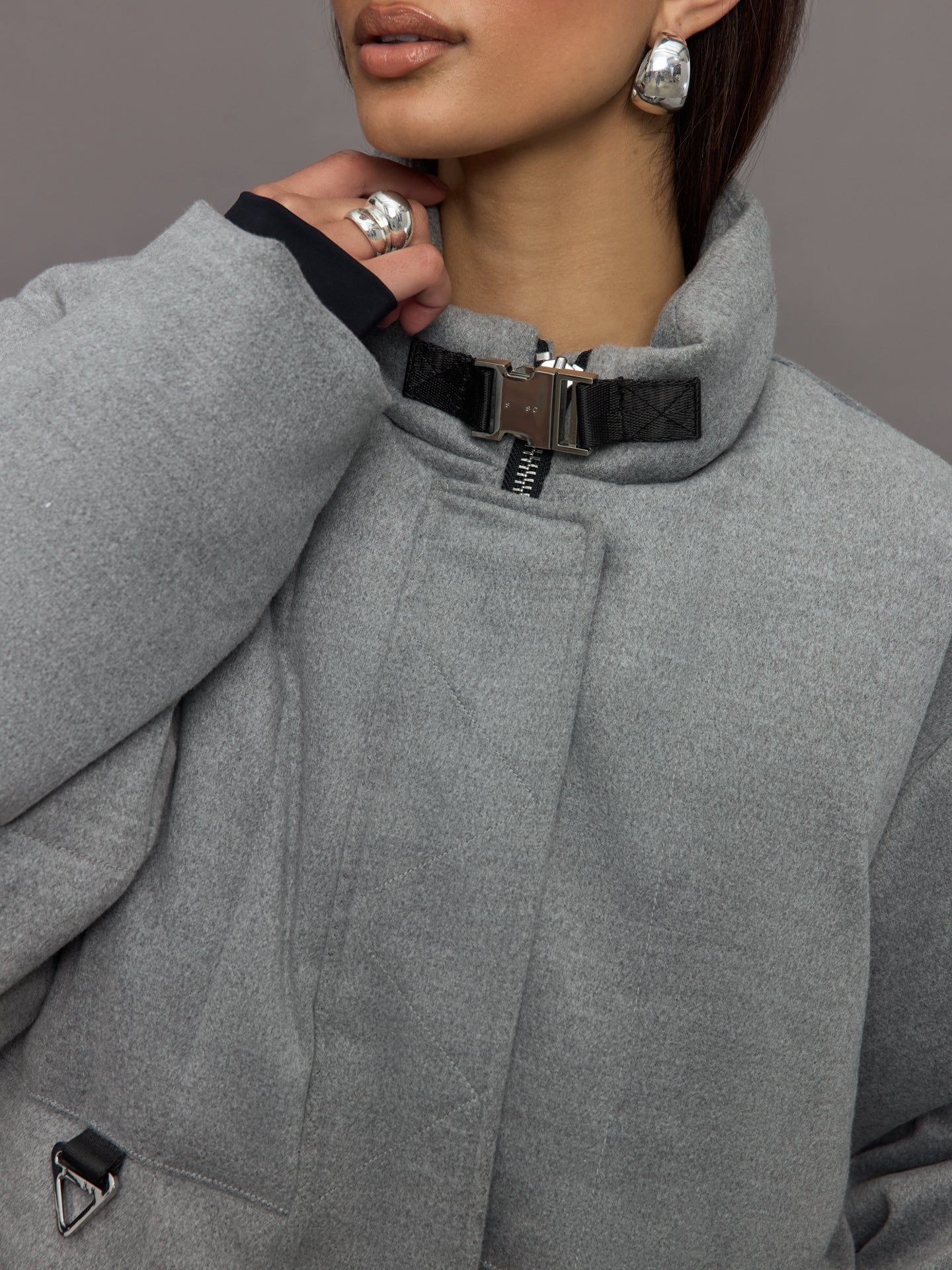 Hallie Mae Puffer - Grey Marl – Carbon38
