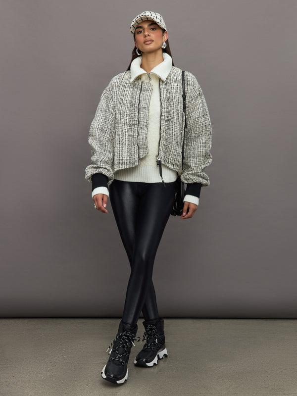 Skylar Faye Bomber - White / Black