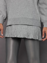 Pallas Pleated Sweatshirt Dress - Grey