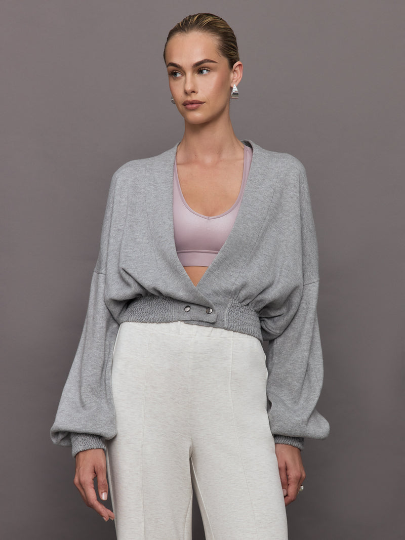 Nomia Cropped Cardigan - Heather Grey