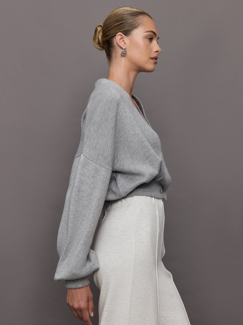 Nomia Cropped Cardigan - Heather Grey