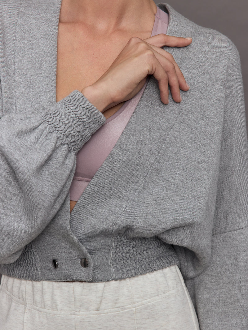 Nomia Cropped Cardigan - Heather Grey