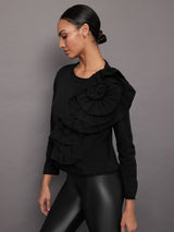 Nomia Rosette Top - Black