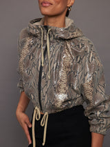 Leto Foil Print Snakeskin Hoodie Jacket - Snakeprint