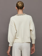 Nomai Embellished Oversized Pullover - Ivory