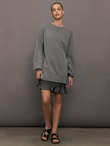 Ersa Shimmer Hem Sweatshirt Dress - Espace/Black