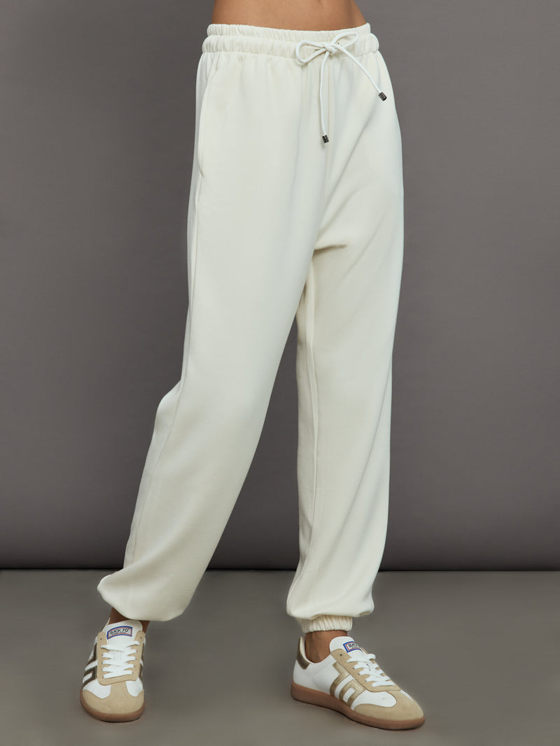 Cleo Cupro Track Pant - Ivory