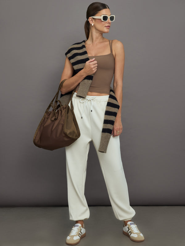 Cleo Cupro Track Pant - Ivory