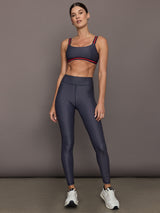 Model wears the Cavallo Scoop Neck Nina Bra in Abstract with a scoop neckline and an artistic print with a supportive, form-fitting design