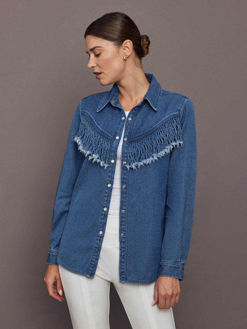 Wildwest Sylve Fringe Shirt - Blue