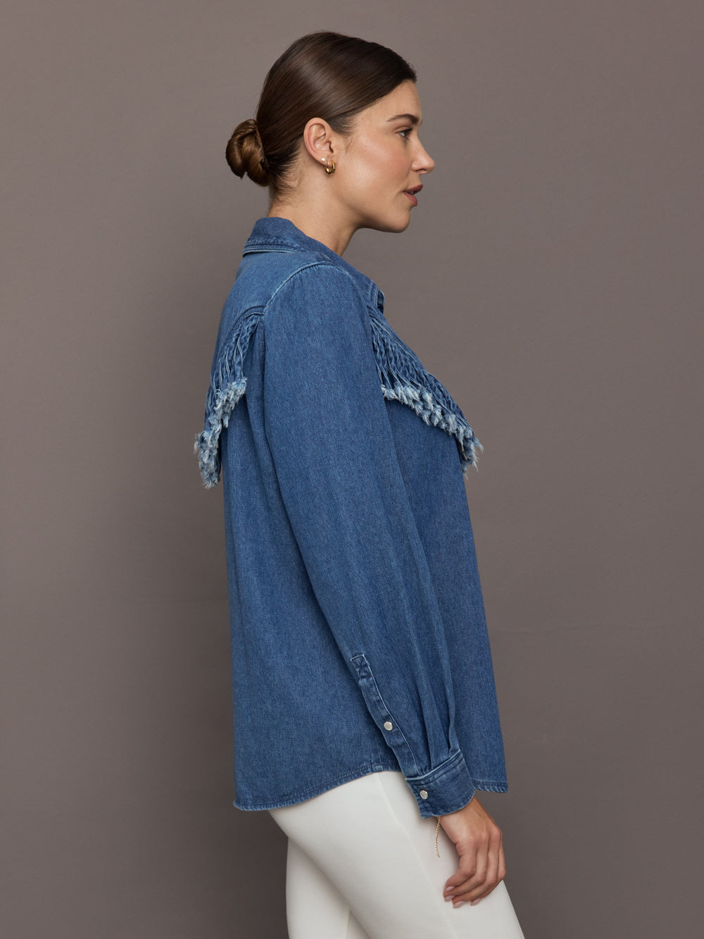 Wildwest Sylve Fringe Shirt - Blue