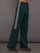 Green wide-leg track pants with white stripes 