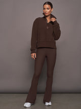 Roselle Half Zip Fleece - Dark Truffle