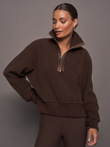 Roselle Half Zip Fleece - Dark Truffle