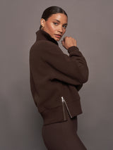 Roselle Half Zip Fleece - Dark Truffle