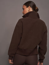 Roselle Half Zip Fleece - Dark Truffle